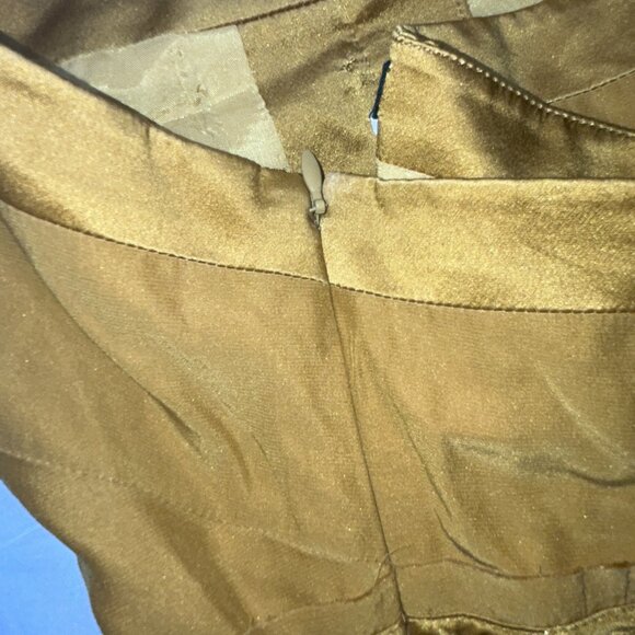 J. Crew Eliza Halter Peasant Top Button Down Front 100% Sllk Mustard Yellow W 2 - Picture 10 of 12